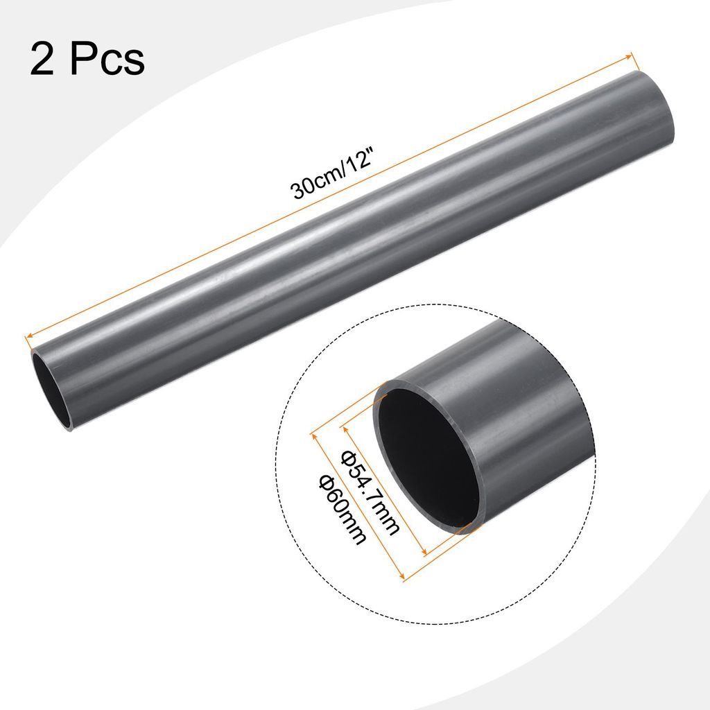 2 Stš¹ck PVC Rohr, Durchmesser 54.7mm L?nge 300mm Rund Kunststoffrohr fš¹r Garten, Aquarium, Wasserleitung, Kabelkanal, lš¹ftungsrohr£šTief...