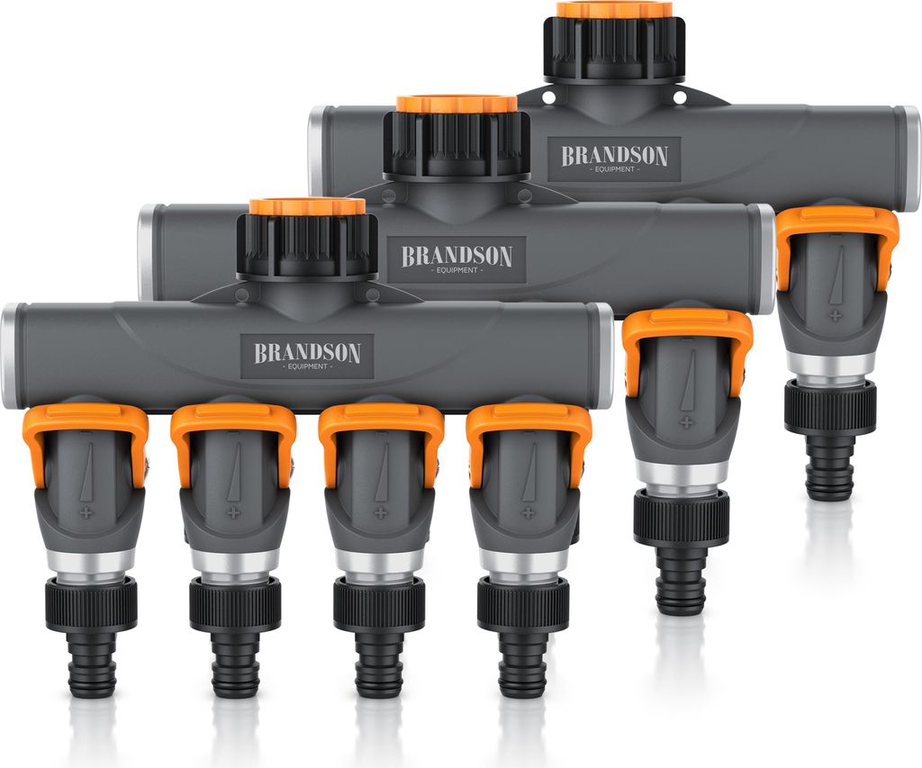 Brandson 4 Wege Verteiler, Gartenschlauch Verteiler, Wasserverteiler, Schlauchverteiler, 3/4 1/2 Zoll, Wasserhahn Schlauch Verteiler für Gartenbew...