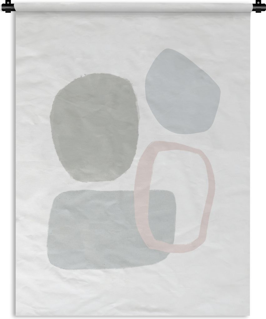 MuchoWow Wandteppich Wandbehang Linienkunst - Abstrakt - Pastell 120x160 cm Tapisserie Dekoration Wandtuch - Wohnzimmer - Moderne