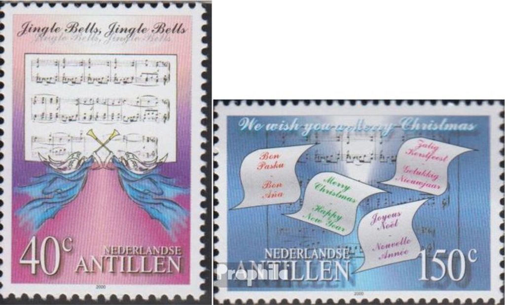 Briefmarken Niederländische Antillen 2000 Mi 1086-1087 (kompl.Ausg.) postfrisch Lieder