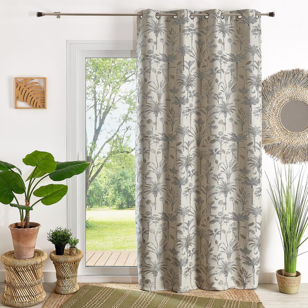 Exotischer Jacquard-Vorhang mit Palmenmotiv