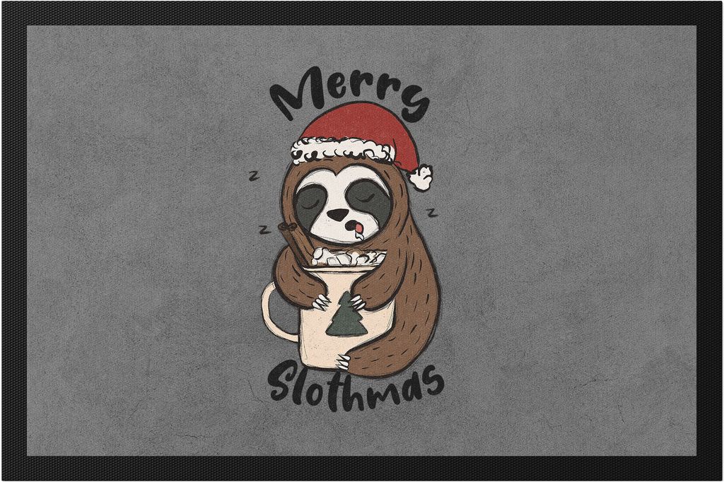 Merry Slothmas Fußmatte Weihnachten Merry Christmas Weihnachtsabend Zimt Heilig Abend Winter Weihnachtszeit