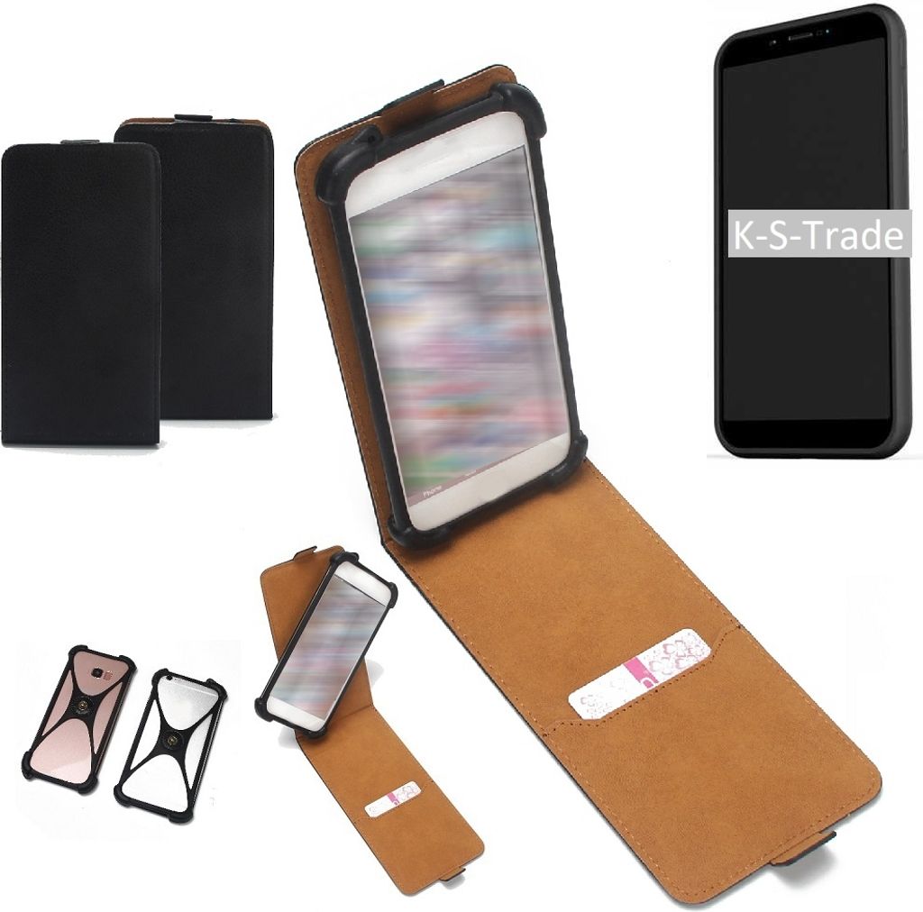 K-S-Trade Handyhülle Schutzhülle kompatibel mit Shift 6m Case Cover Flip Style Bumper schwarz 1x