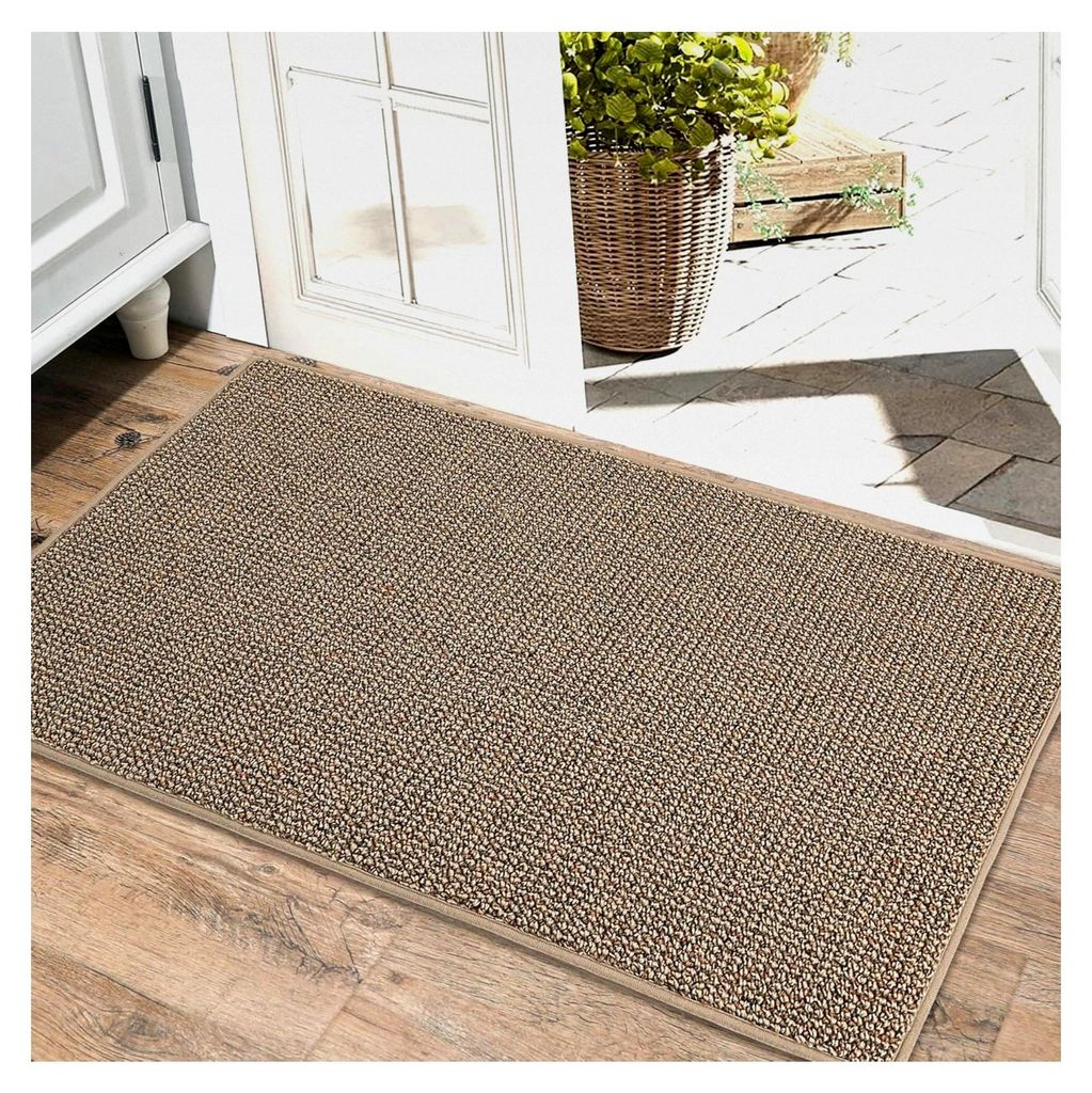 Fußmatte für Innen, rutschfeste Schmutzfangmatte, waschbar, 60x89 cm, Taupe