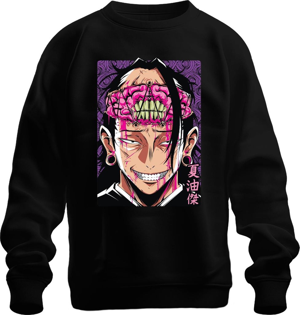 Jujutsu Kaisen Geto Suguru Anime blutiges Gehirn düster Fan Uni Sweatshirt Pullover, Schwarz, L