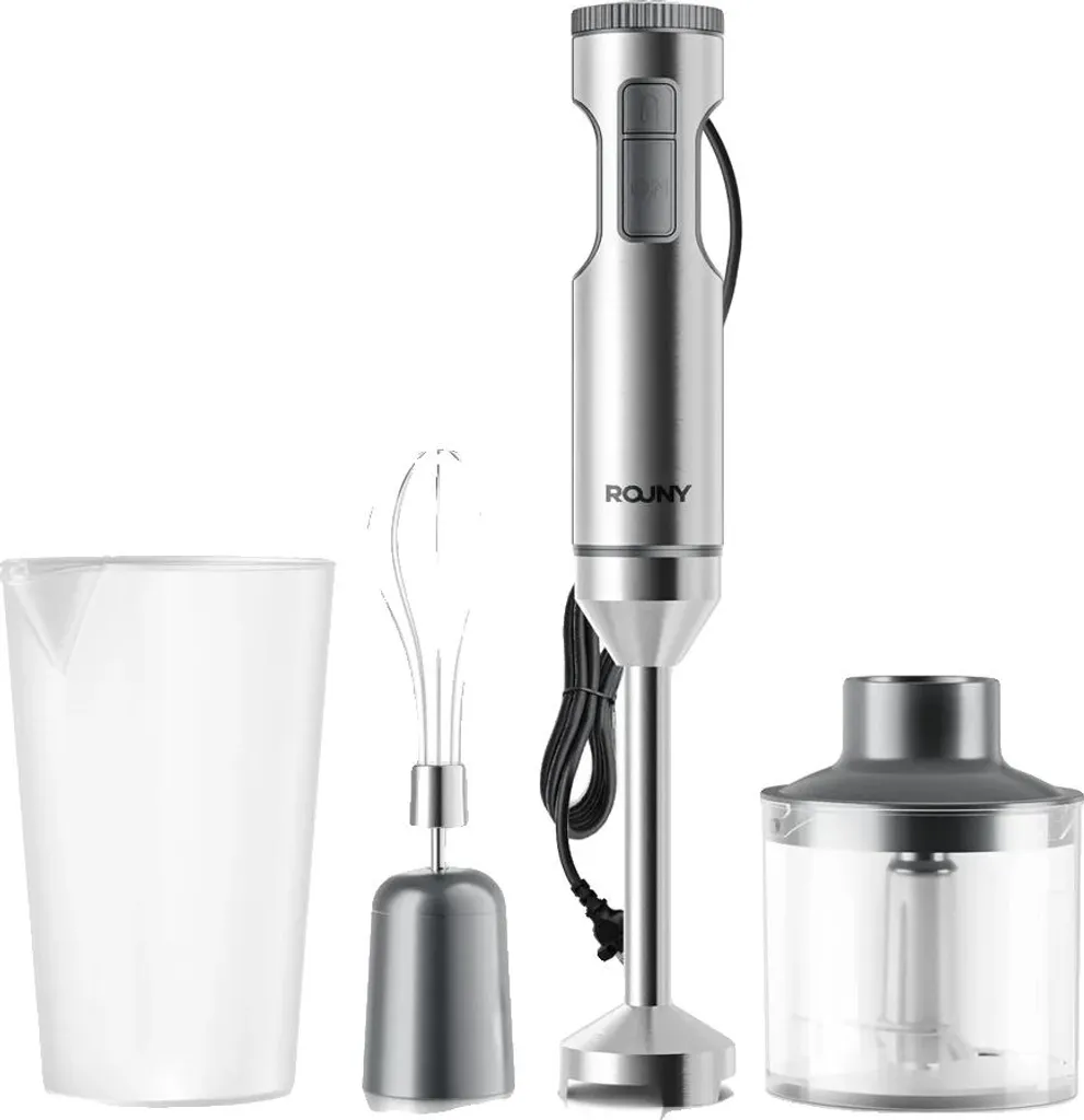 Mixeur plongeant multifonction 4 en 1 haute puissance coloris gris perle
