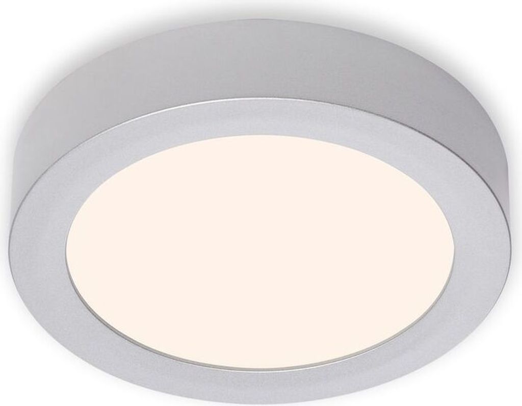 LED Aufbauleuchte Aufbaulampe 12W 3000K silber Metall-Kunststoff Ø17cm Briloner