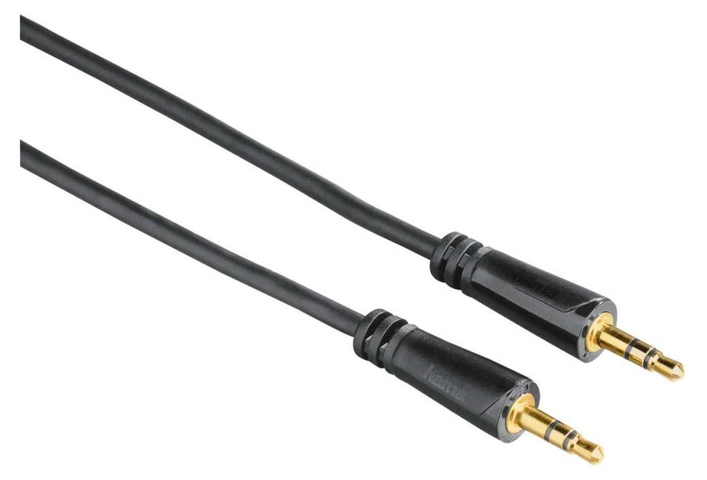 Cavo jack 3,5 mm placcato oro 5 m nero Immagine del prodotto 