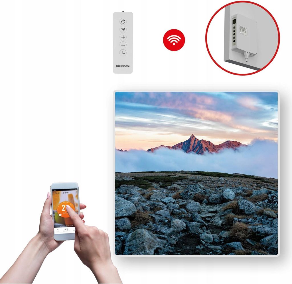 Termofol TF-SWT Infrarot Wandheizung - Wandheizung Elektrisch - Berg - 350W - 60x60 cm