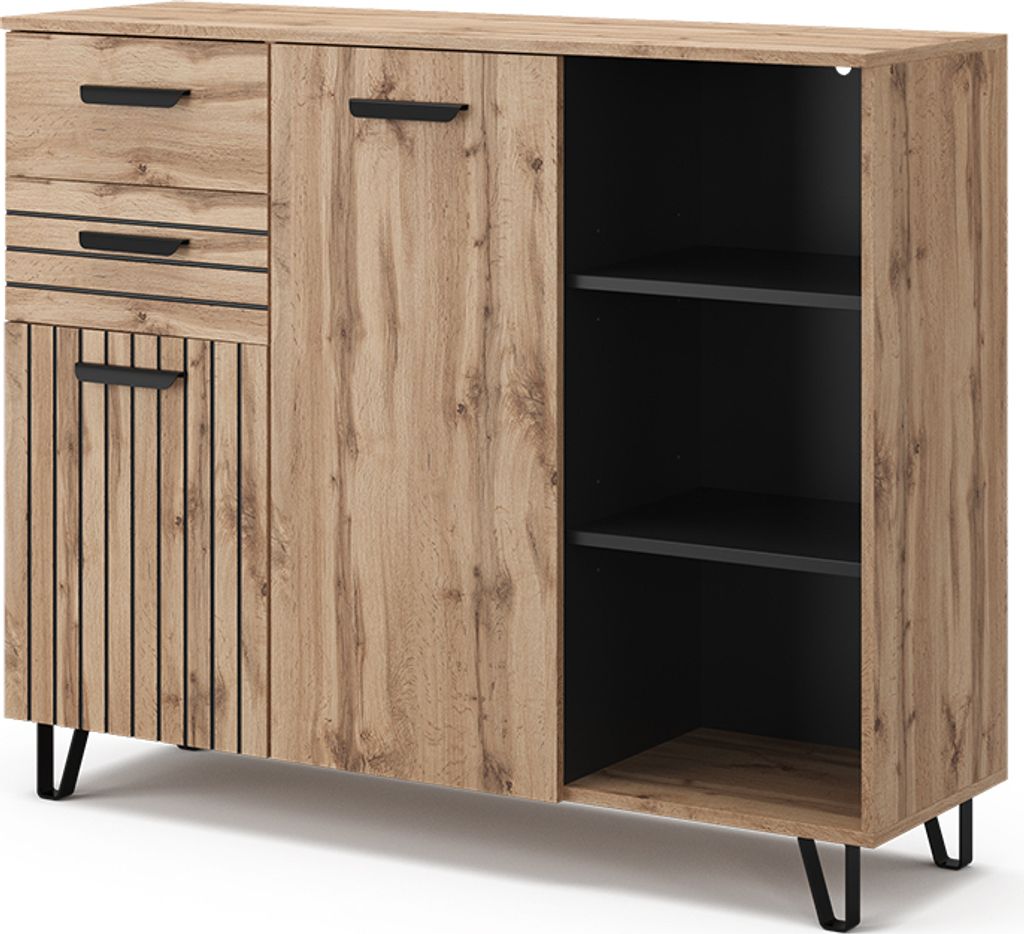 Komoda Vicco Amber Brązowy 38 x 100 cm z 2 szufladami i 2 Zdjęcie produktu 