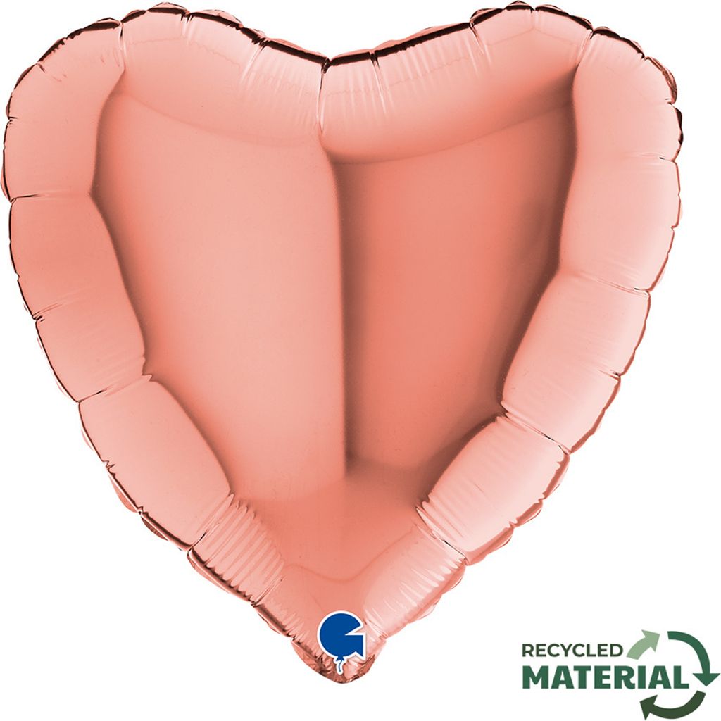 18"/Ø46cm Herz Folienballon Uni | Rosegold