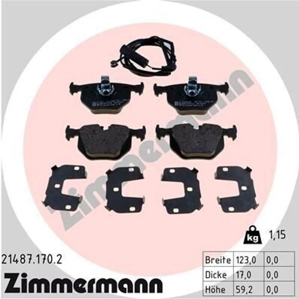 Freinage optimal BMW Série 3 E46 avec Plaquettes Zimmermann 21487.170.2