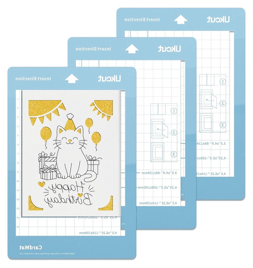 Kartenmatte für Glee S501 Plottermaschine, 3 Stück Light-Grip Card Matte, kompatibel für Karten, 11,43 cm × 15,9 cm