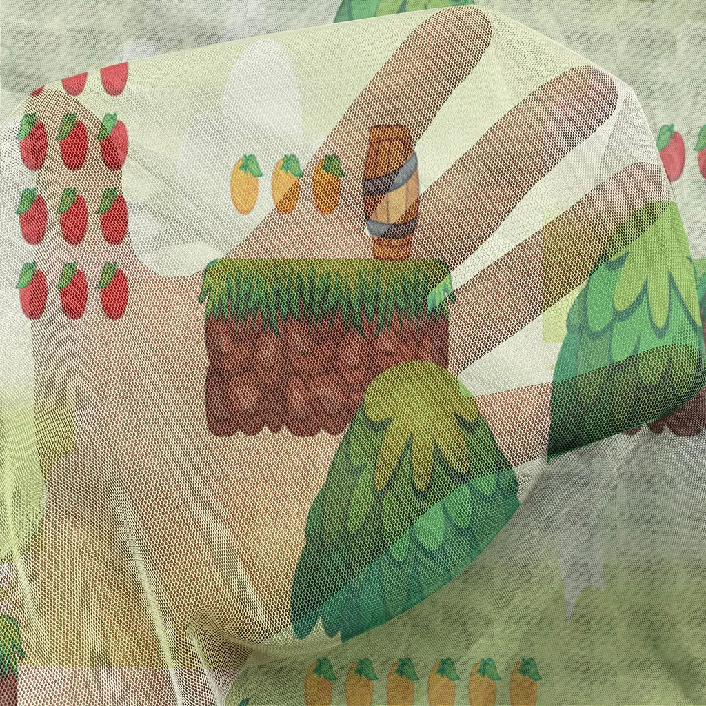 ABAKUHAUS Tapisserie Arcade Jeux Vidéo en Satin Vert 210 x 274 cm