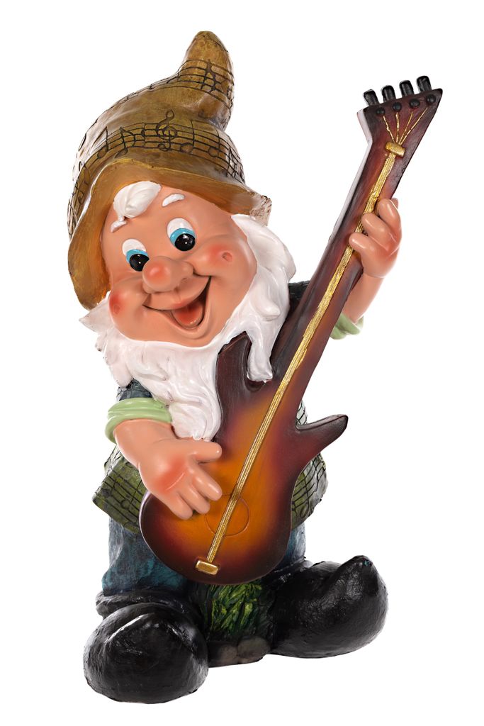 Birendy Gartenzwerge 46cm Kapelle Süße Figuren Zwerg Gartendeko Gartenwichtel - Gitarre-16111-2