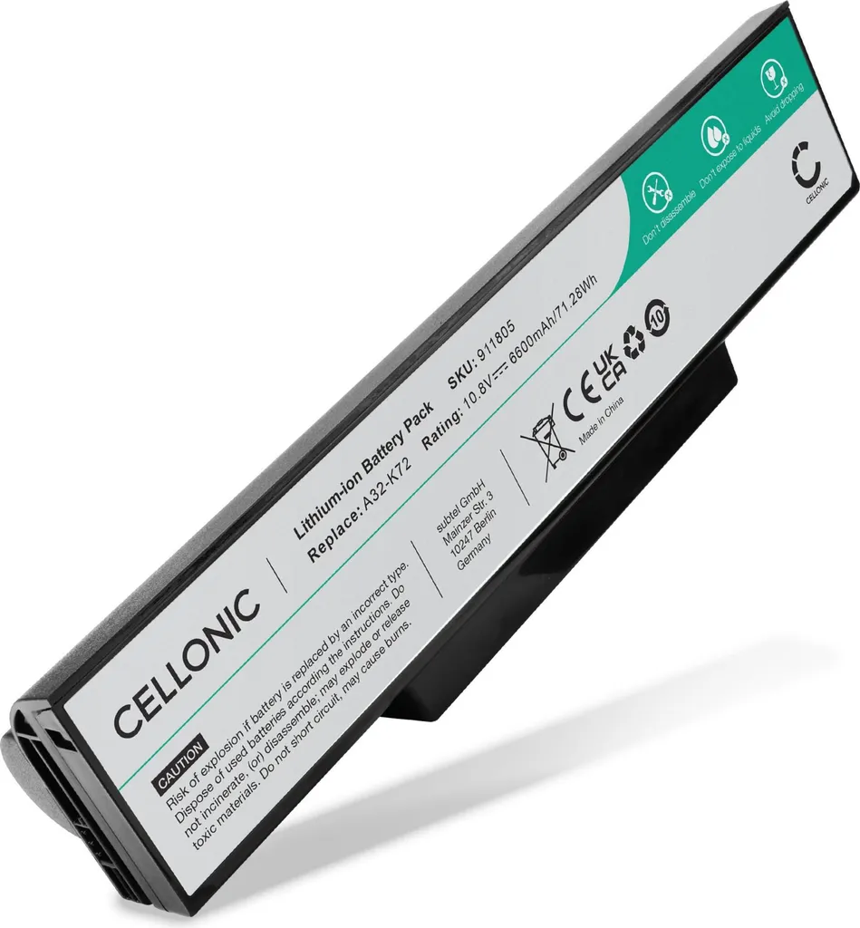 Nuova Vita al tuo Laptop! Batteria ASUS K73S X73S N73J 6600mAh CELLONIC