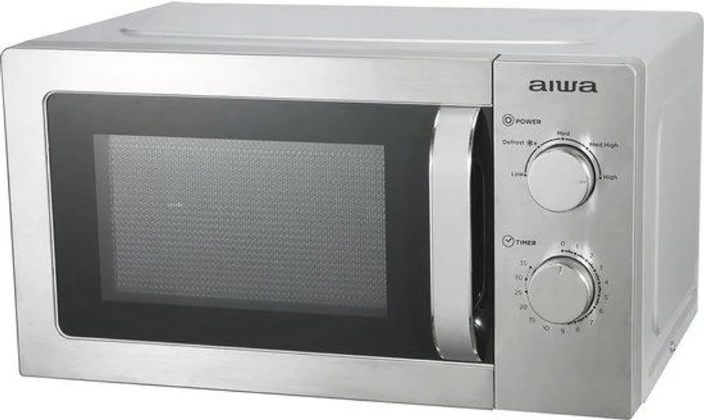 Micro-ondes 20L 700W Argenté à Commandes Manuelles - Efficace et Simple