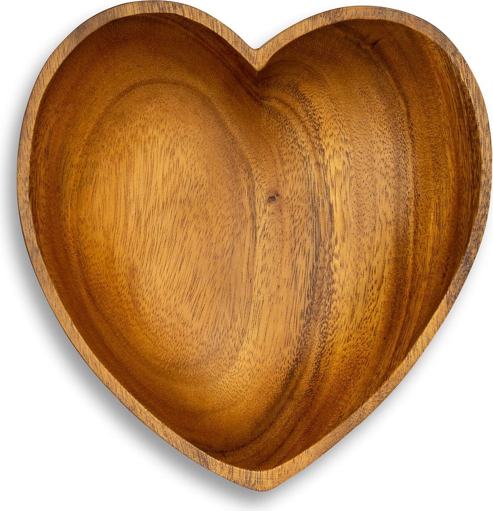 Schüssel Akazie 20x5,5cm Herz Holz Schale Obstschale Obstkorb Brotkorb Design