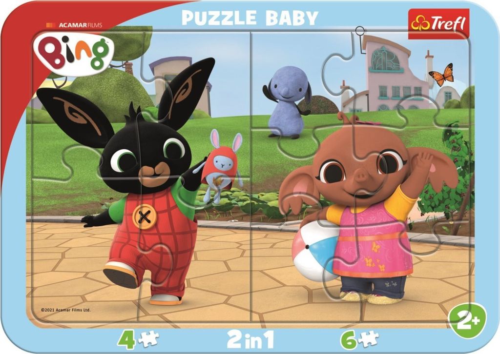TREFL Baby-Puzzle Bing spielt 2in1, 10 Teile