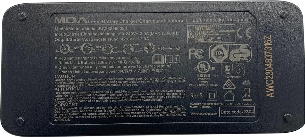 Chargeur Batterie E-bike 36V pour Vélo Électrique PowerSmart ACK4201 - 2