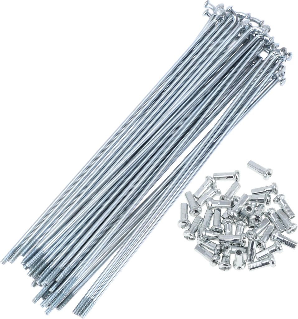 36 Set 13G Fahrradspeichen 155mm Fahrradrad Speichen Verzinkter Kohlenstoffstahl Silberton