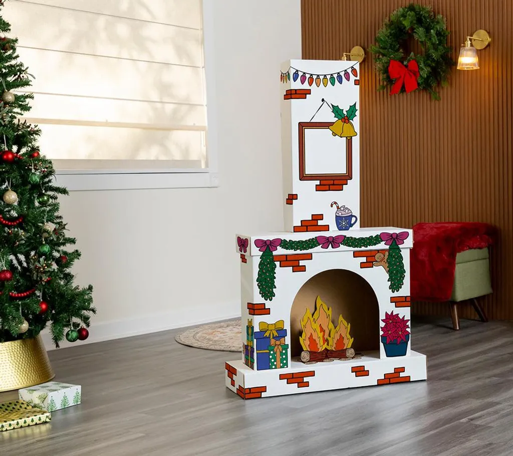 Cheminée Décorative XL pour Décor de Noël et Ambiance Fête en Famille