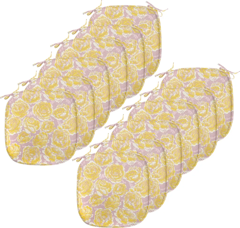 Set 12 Fodere Sedie Rose Gialle ABAKUHAUS | Decorazione Impermeabile