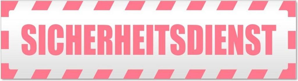 Kiwistar - Autoaufkleber - Hellrosa - 20 x 5,3 cm - Sicherheitsdienst gestreift - Hinweis Aufkleber Sticker für Auto, Kfz, Fahrrad, PKW, LKW