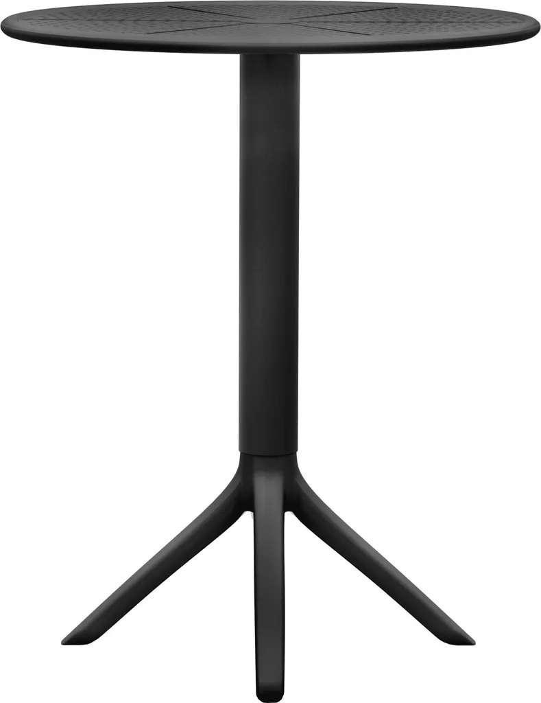 Table d'appoint Lacota 60 cm noire mate avec pied central stable