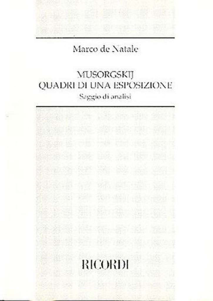 Musorgskij Quadri di una esposizione Saggio di analisi