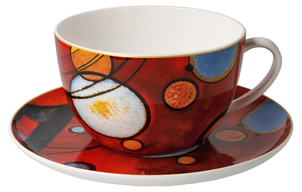 Goebel Milchkaffeetasse Kandinsky - Schweres Rot, Tasse, Kaffeetasse, Teetasse, Fine Bone China, 67075031