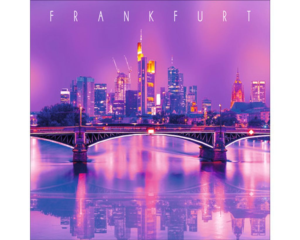 Glasbild Frankfurt Skyline II 50x50 cm