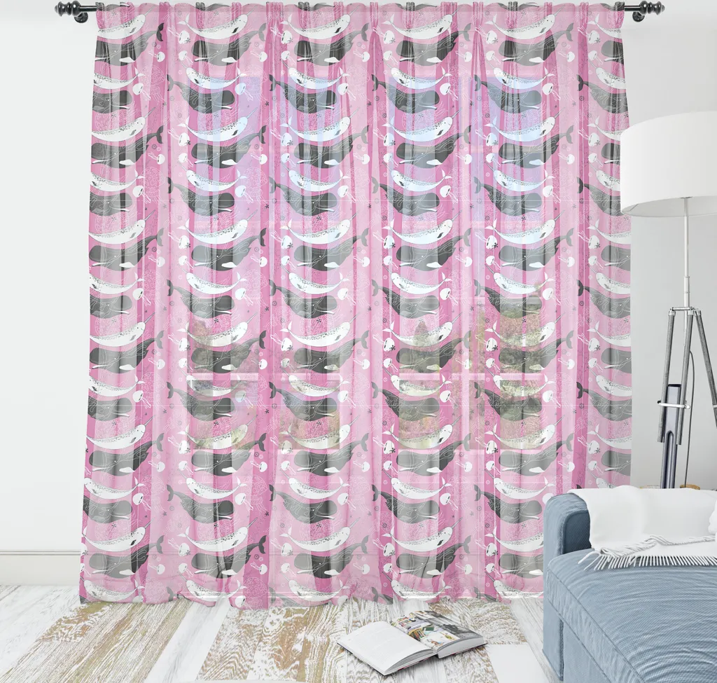 Arazzo Parete Balena Narvalo Rosa Grigio XXL - Estetica Pro