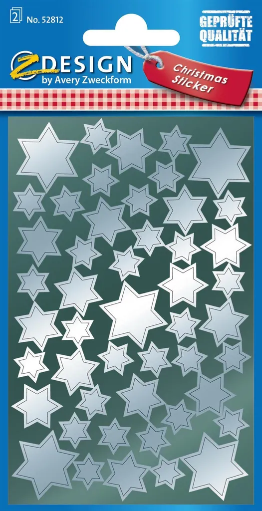 Avery Zweckform 52812 Autocollants de Noël étoiles dorées x96