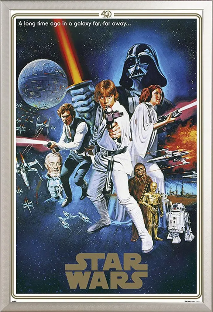 Décoration Murale Star Wars 40 Ans - Affiche Encadrée Alu Shinsuke Argent