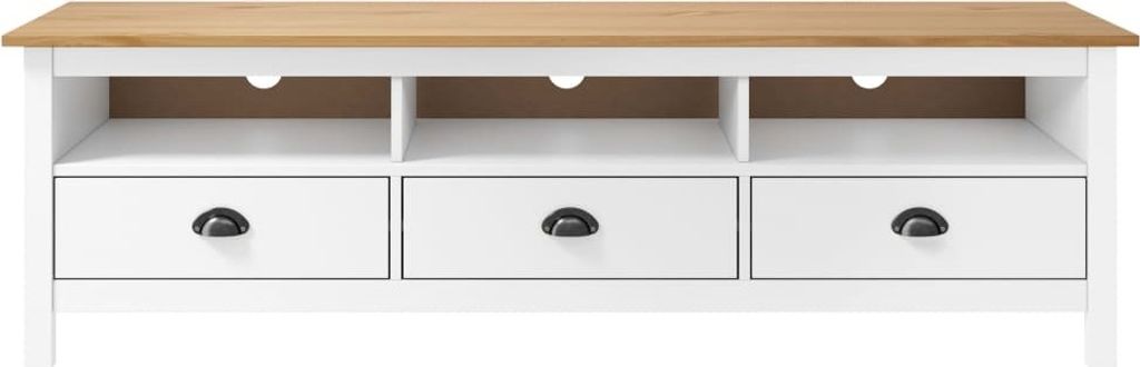 vidaXL Szafka pod TV Hill White 158x40x47 cm lite drewno Zdjęcie produktu 