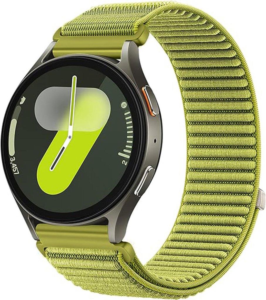 Stravo Nylon Klettverschluss Ersatzarmband 20mm Sport Atmungsaktiv Geflochten für Galaxy Watch 7/6/5/4 , Garmin Vivoactive , Huawei - Grün