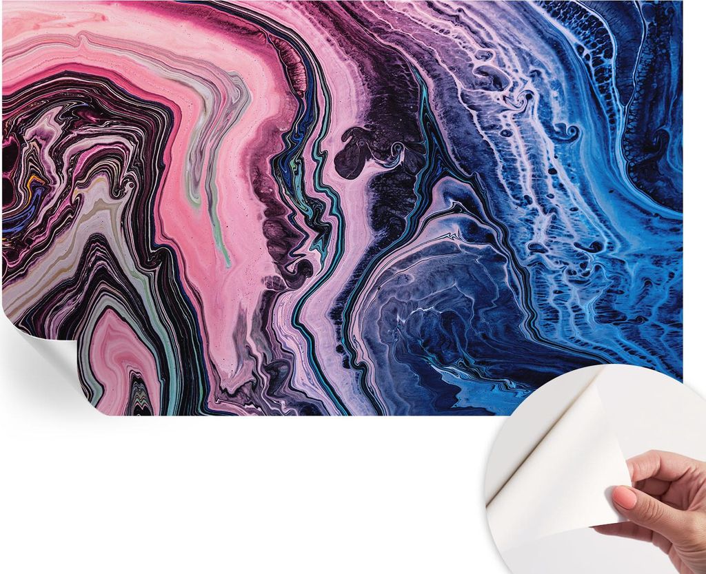Selbstklebende Wandtapete - Dekorative Tapete für Wohnzimmer - Klebefolie für Wandbilder - Tapetenfolie für Wanddekoration - 416x254 - Bunte Wirbel