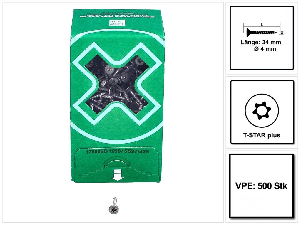 SPAX skrutka so špeciálnou hlavou 4,0 x 34 mm 500 ks ( Obrázok produktu 