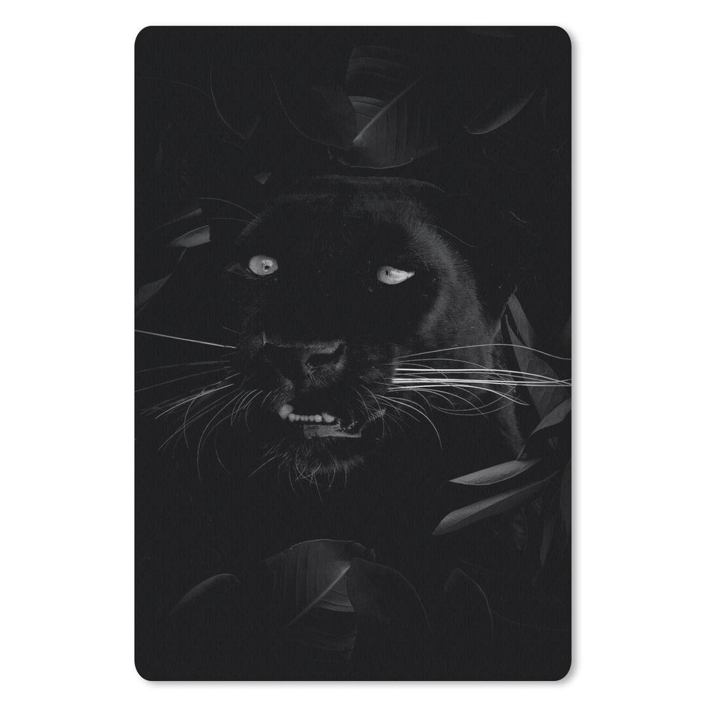 MuchoWow Mauspad Mousepad Botanischer Panther vor schwarzem Hintergrund - schwarz und weiß 18x27 cm - Mousepads - Maus Mat - Pad - Mausunterlage