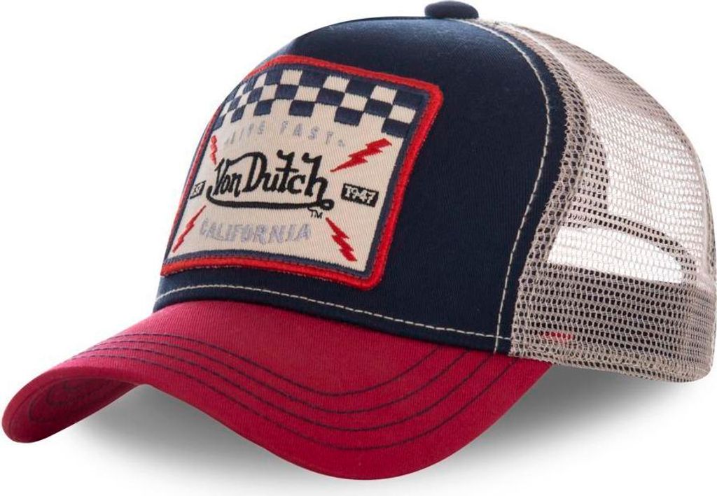Von Dutch Originals Kids Trucker Cap - LIVE FAST - Mesh Wine/Blue