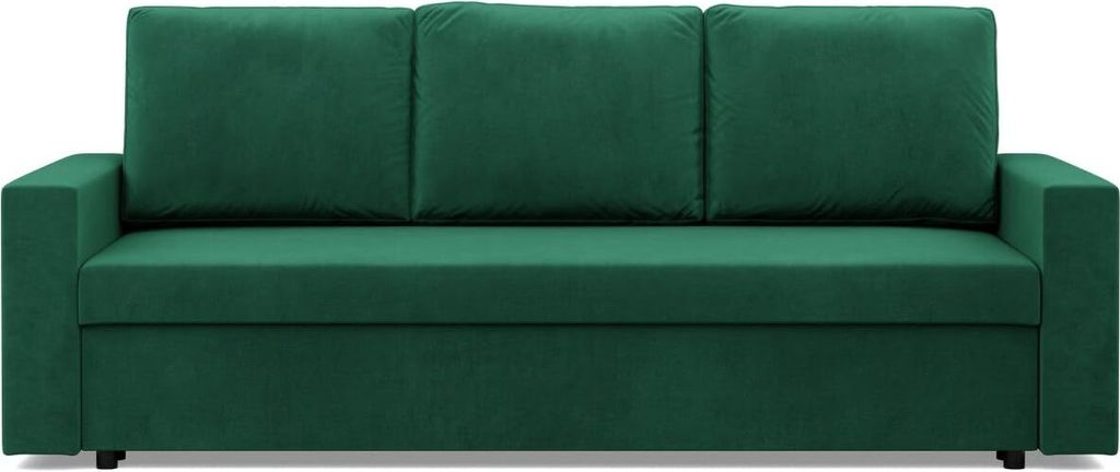 Sofa mit Schlaffunktion NEO, Wohnzimmer Couch 3-Sitzer 220x92cm, Grün Samstoff