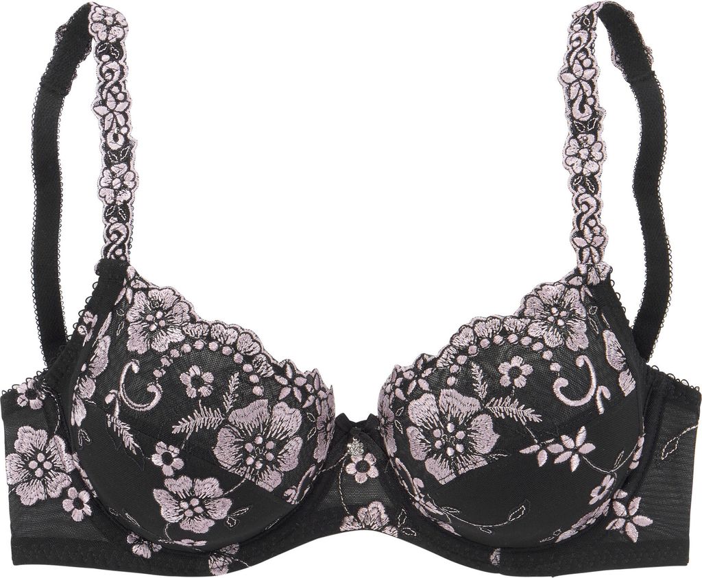 LASCANA Bügel-BH schwarz-rose Größe 85 Cup F