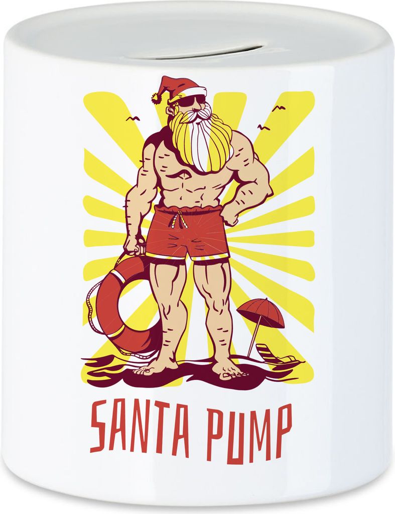 Santa Pump Spardose lustiges Geschenk humorvolle Weihnachtsüberraschung Weihnachtszeit Christmas Santa