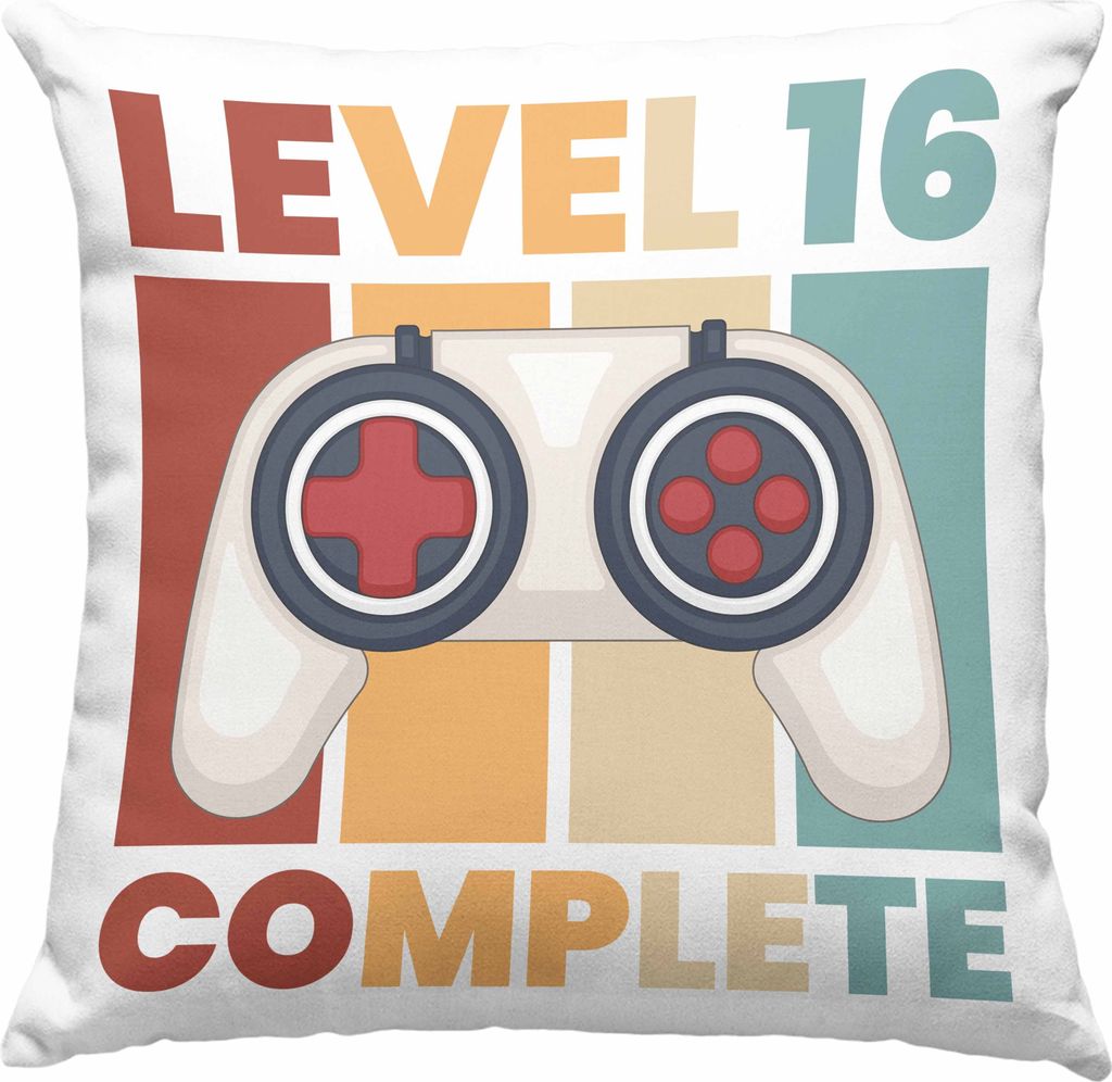 Trendation - 16. Geburtstag Deko-Kissen mit Füllung 40x40 Geschenk Jungen Geschenkidee Lustig Spruch 16 Geschenke Geschenkideen zum 16 Bday 16er S...