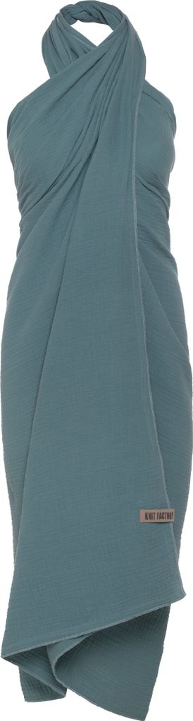 Knit Factory Liv Pareo - XL Musselintuch - Strandtuch - Stone Green - 180x130 cm
