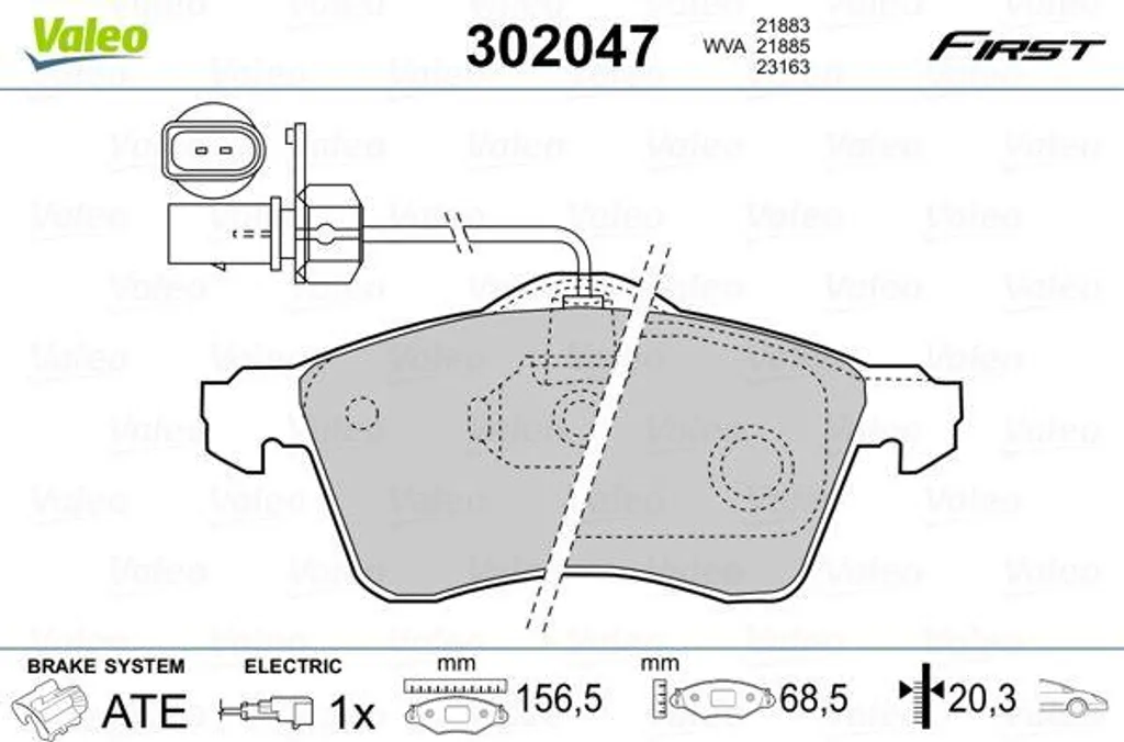 Plaquettes de frein VALEO 7D0698151D idéales pour utilitaire Transporter IV