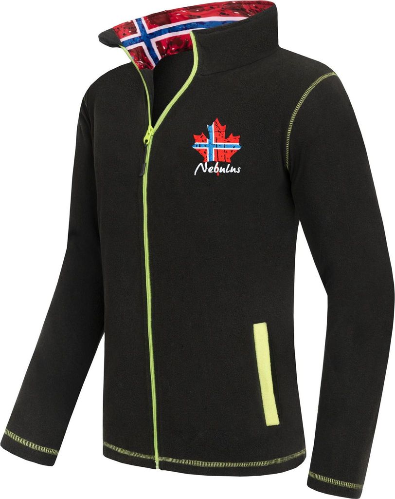 Nebulus Fleecejacke NEXT Herren, warme Fleece Jacke, mit langem Full-Zip Reißverschluss, P5460 - Herren, schwarz, 3XL