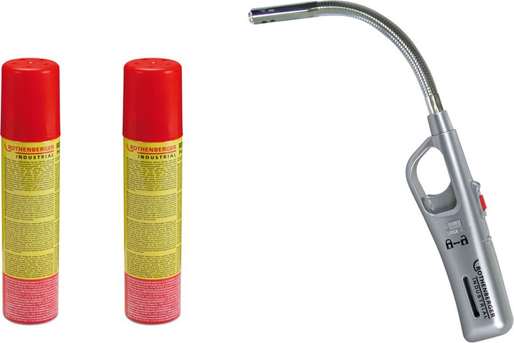 ROTHENBERGER Industrial Gasanzünder Schwanenhals inkl. 2x Rofill Gas 100 ml - 1500005174