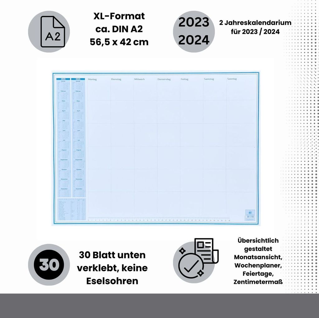 Schreibtischunterlage Schreibunterlage Papier 30 Blatt Produktbild 2